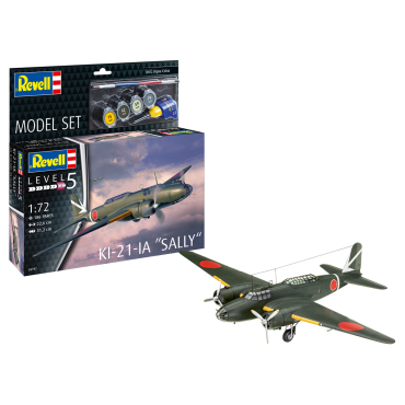 KIT PARA MONTAR REVELL MODEL SET KI-21-IA "SALLY" 1/72 186 PEÇAS COMPLETO COM TINTAS COLA E PINCEL REV 63797